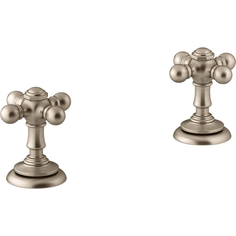 KOHLER Artifacts Bathroom Sink Cross Handles in Vibrant Brushed Bronze