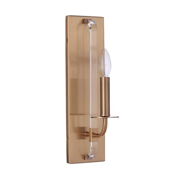 Graclyn 16 in. 1 Light Satin Brass Finish Wall Sconce