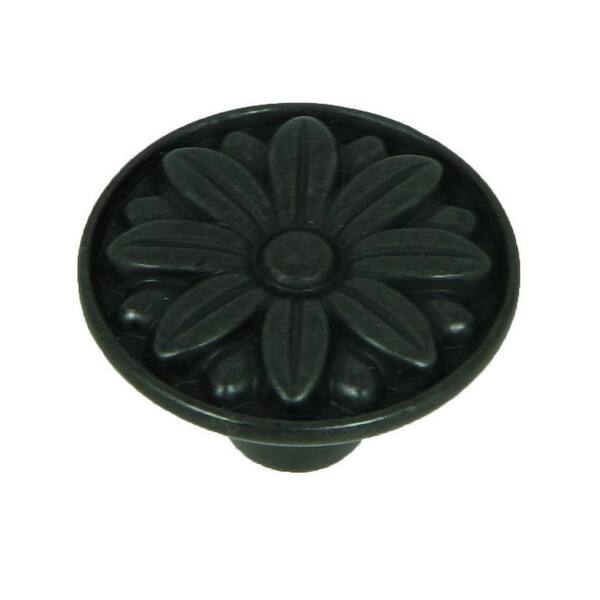 Stone Mill Hardware Mayflower 1-1/4 in. Antique Black Round Cabinet Knob