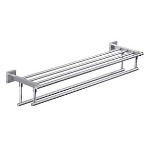 32 in. Stainless Steel Wall Mounted Bathroom Double Towel Bars in Brushed Nickel