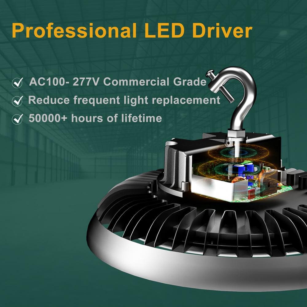 350W Black Aluminum UFO LED High Bay Light Set
