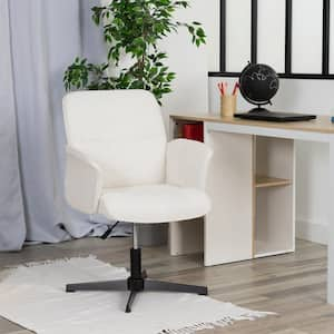 Thomasina Fabric Modern Upholstered Swivel Office Chair Ergonomic Adjustable Height Task Chair in Ivory Set of 3