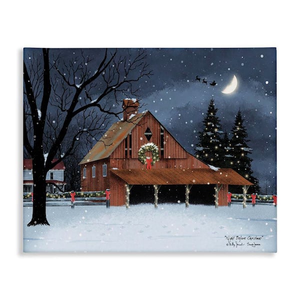 Night Before Christmas Barn by Billy Jacobs Unframed Nature Graphic Art Print 16 in. x 20 in.