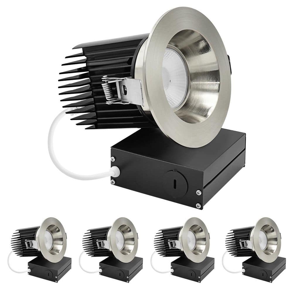 4 in. Integrated LED Trimless Regressed Spotlight w/Round Brushed Nickel Trim, 5CCT, CRI90, 22W, 1700LM, Dimmable 4-Pack price history on PriceWatchPro
