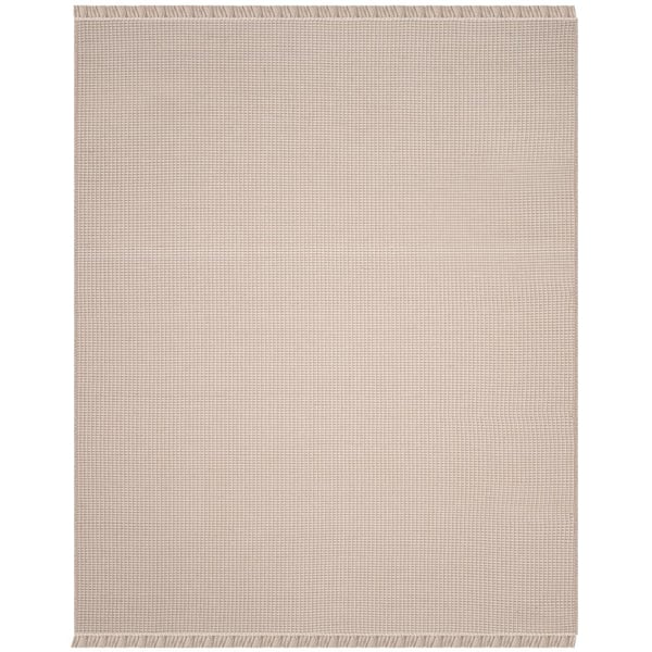 SAFAVIEH Montauk Ivory/Gray 9 ft. x 12 ft. Multi-Striped Solid Color Area Rug