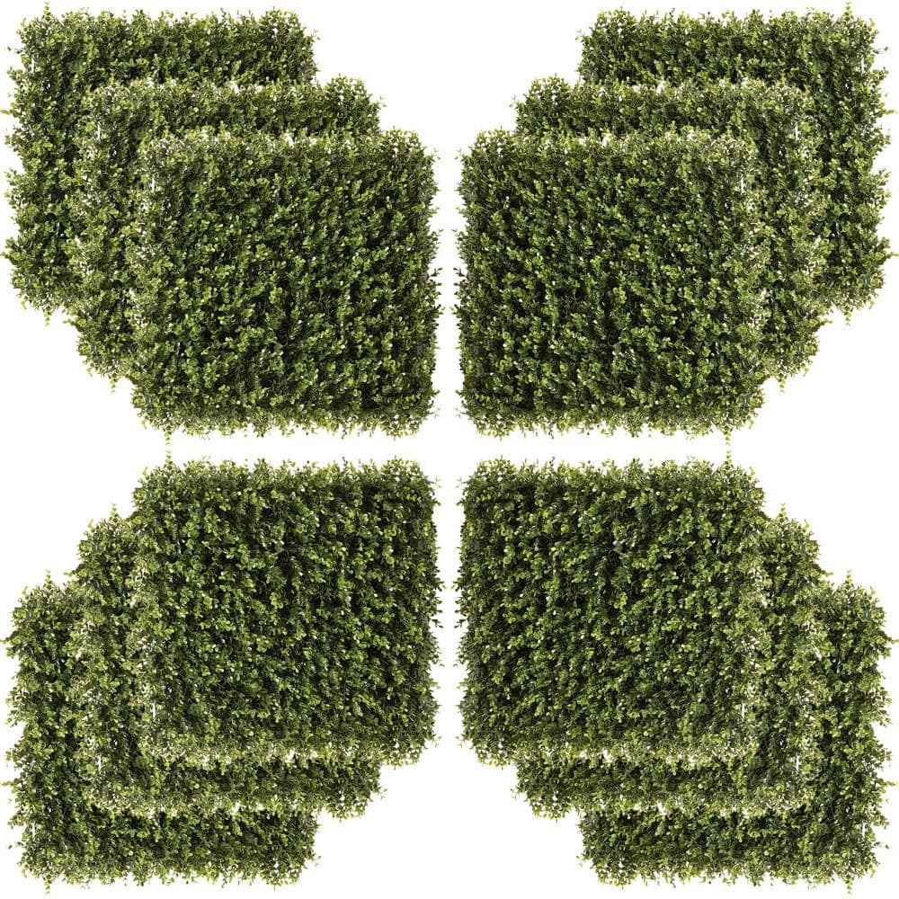 20 in.H x 20 in.W Artificial Boxwood Hedge UV-Proof Greenery Panels Grass W
