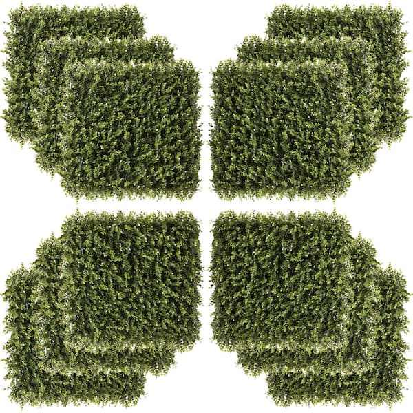 Unbranded 20 in.H x 20 in.W Artificial Boxwood Hedge UV-Proof Greenery Panels Grass Wall Backdrop Panels Home Decor