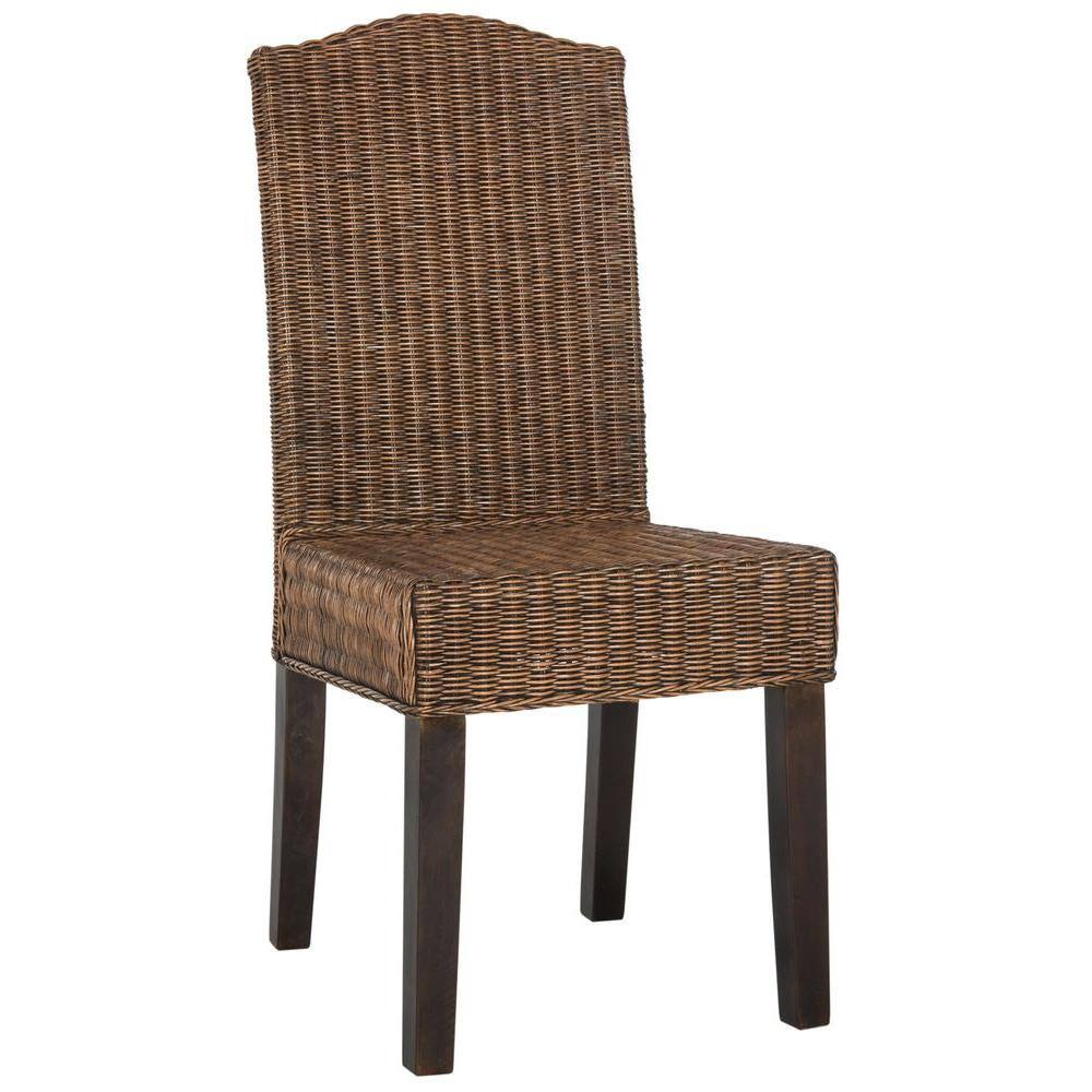 Odette High Back Brown Rattan Dining Chair Set