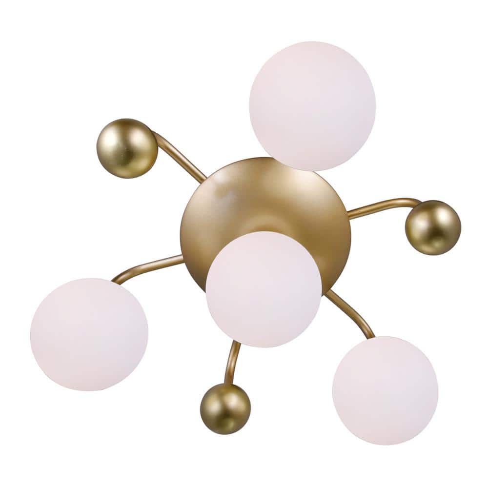 Element 16" Sun Gold Glass Sphere LED Flush Mount Light