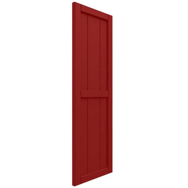 16 1/8 in. W x 46 in. H EnduraCore Composite, 3-Board Framed Board-n-Batten Shutters, Fire Red (Pair-No Hardware)
