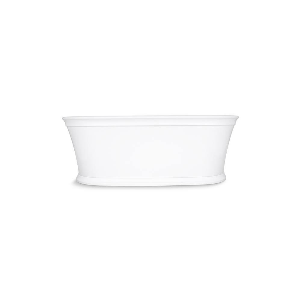 White Acrylic Freestanding Bath with Fluted Shroud