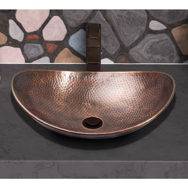 Monarch Abode 19 in. Hand Hammered Harbor Vessel Bathroom Sink in Pure Copper Monarch Abode 19 in. Hand Hammered Harbor Vessel Bathroom Sink in Pure Copper