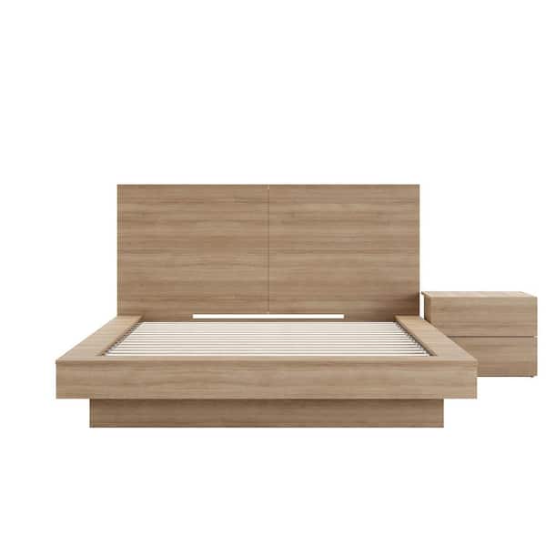 Marconi 3-Piece Brown Oak Queen Size Bedroom Set