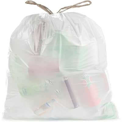 Qualiazero 21 Gallon Drawstring Trash Bag - 45 Bags - Unscented