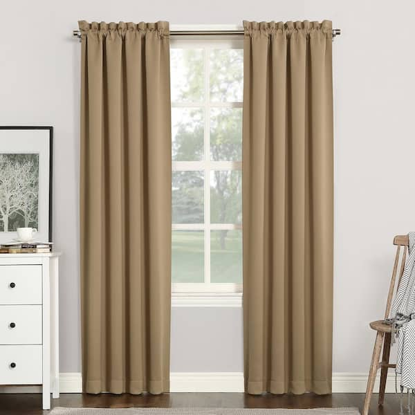 Sun Zero Gavin Energy Saving Taupe Polyester 40 in. W x 84 in. L Rod ...