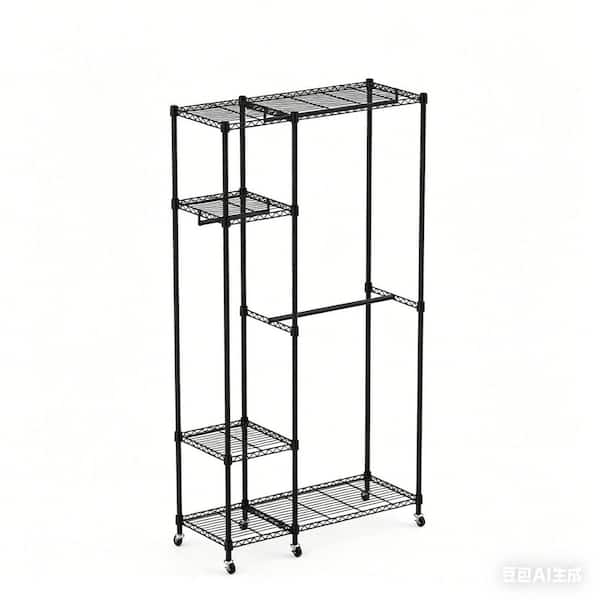 Only Hangers Black Steel Clothes Rack 63 in. W x 84 in. H GR600EH