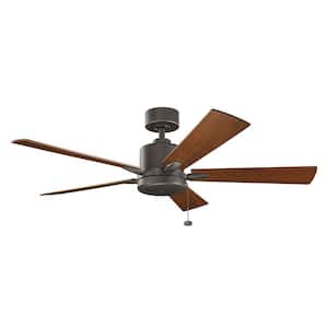Lucian II 52 in. Indoor Olde Bronze Downrod Mount Ceiling Fan with Pull Chain for Bedrooms or Living Rooms