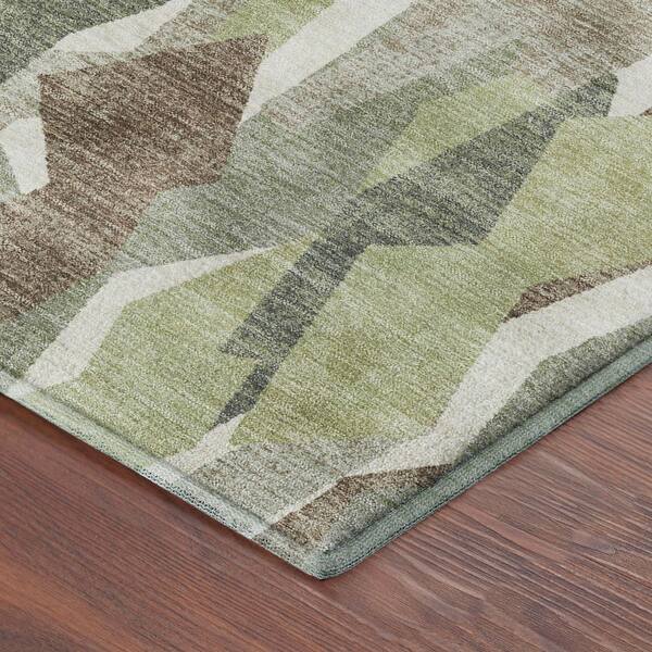 Mayfield Premium Machine Washable Abstract AMF2329 Fern 10 ft. x 14 ft. Area Rug