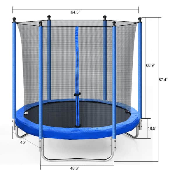 flyde over Profeti Billy Nestfair 8 ft. Blue Round Outdoor Trampoline 96 in LMS195969AAF - The Home  Depot