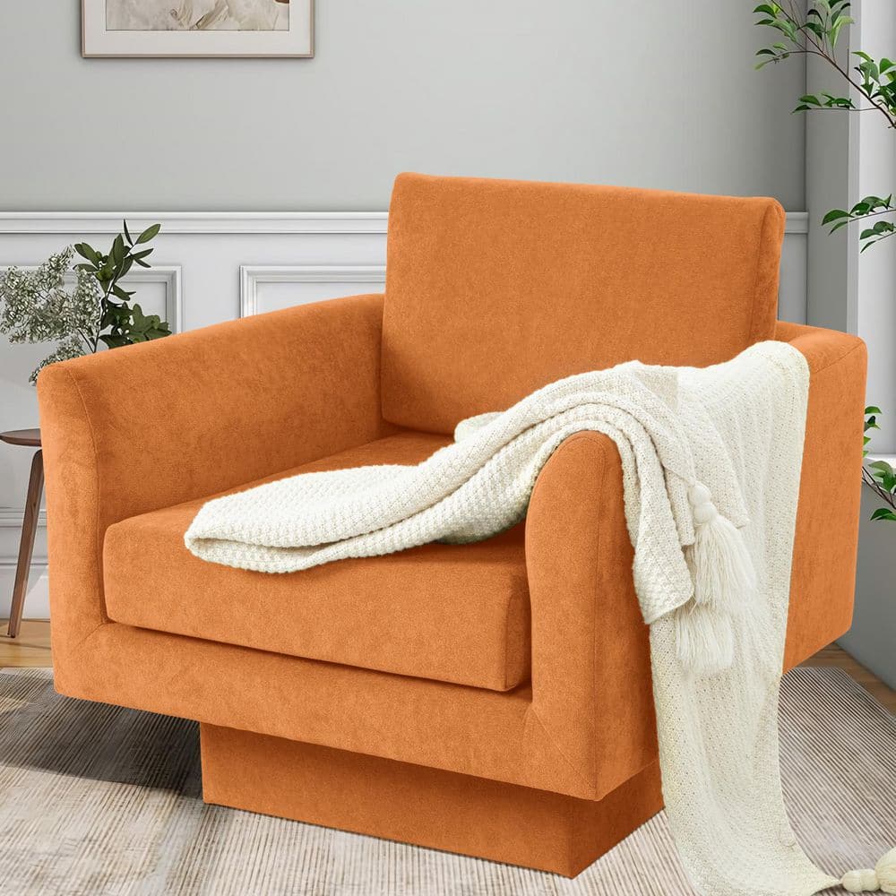 Swivel 1-Piece Aluminum Outdoor Couch Sofa with Cushion Guard Orange Cushio