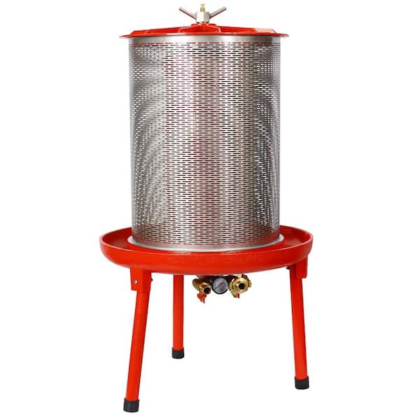Tidoin 10.7-Gallon Red Stainless Steel Hydraulic Fruit Wine Apple Press Wine Making Instrument