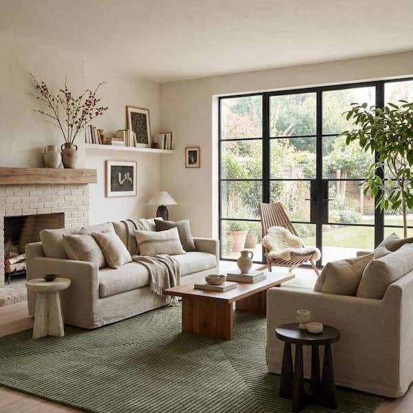Vaelina Mid-Century Geomeric Area Green 9 ft. x 12 ft. Indoor Area Rug