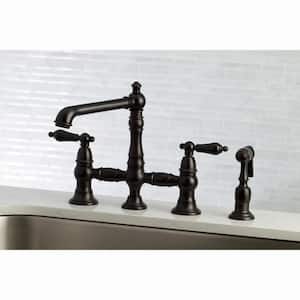 Duchess 2-Handle Bridge Kitchen Faucet with Side Sprayer in Oil Rubbed Bronze