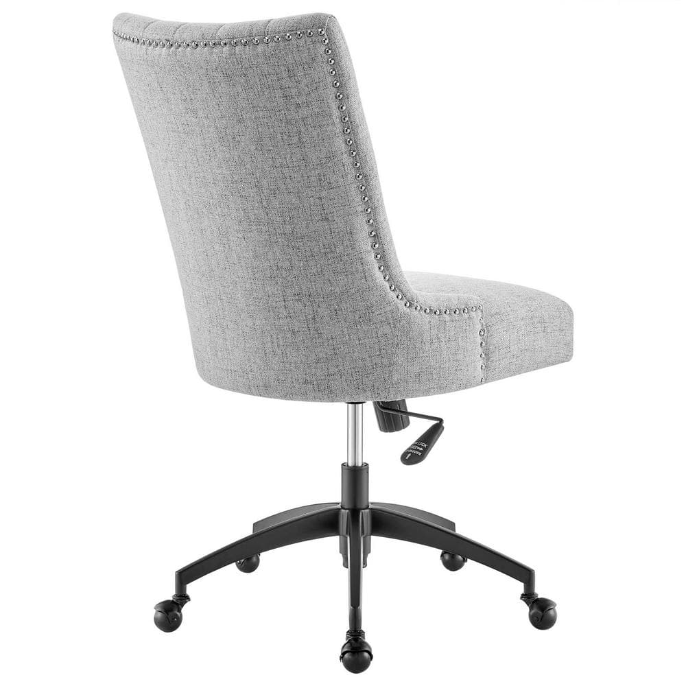 Retro Modern Swivel Fabric Office Chair in Black Light Gray
