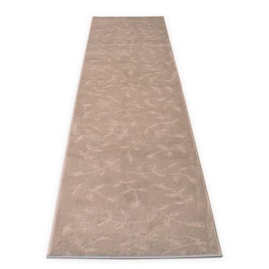 Euro Flowers Sandy Gray 25 in. W x 120 in. L Stair Runner 20.83 sq. ft.