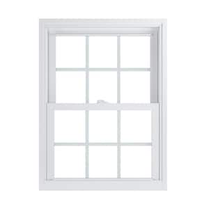 27.75 in. x 37.25 in. 70 Pro Series Low-E Argon Glass Double Hung White Vinyl Replacement Window with Grids, Screen Incl