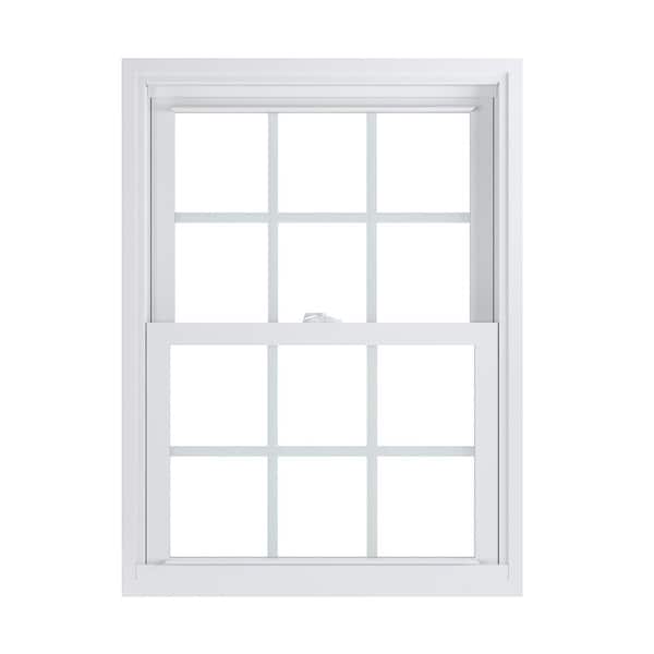 American Craftsman 27.75 in. x 37.25 in. 70 Pro Series White Double Hung Low-E2 Argon PS Glass Vinyl Repl Window with Grids, Screen Incl