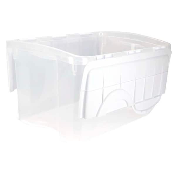 Sterilite 60 qt. HingeLID Storage Box Plastic, Flat Gray, Set of 6