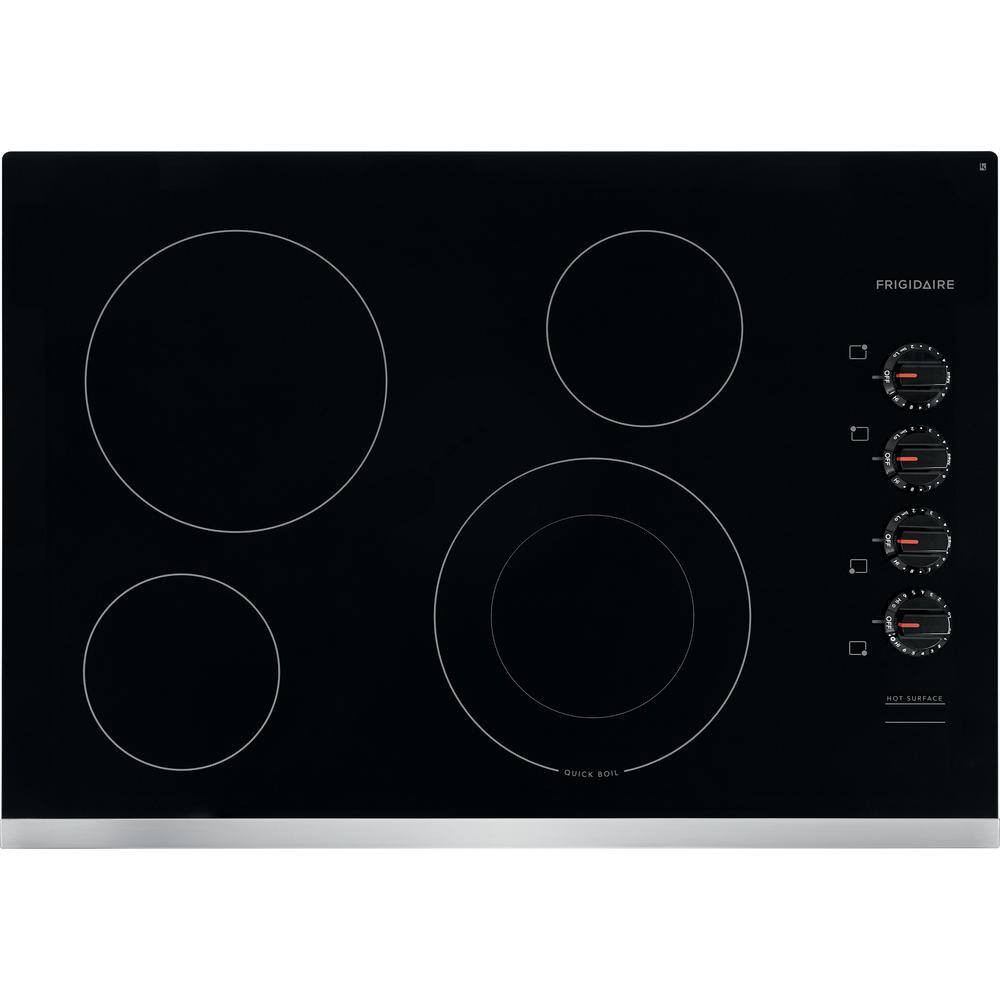 Frigidaire 30 in. Radiant Electric Cooktop in Stainless Steel with 4 Elements including Quick Boil Element, Silver