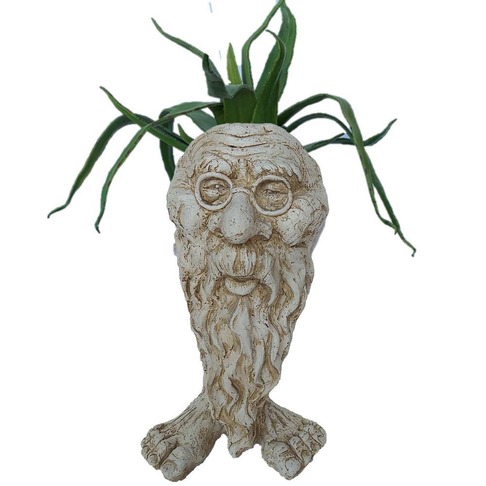 HOMESTYLES 18 in. Grandpa RIP Face Gaarden Planter Holds in. Pot 38585 - The Home Depot