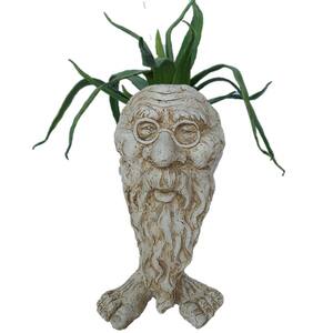18 in. Grandpa RIP Muggly Face Gaarden Statue Planter Holds 7 in. Pot