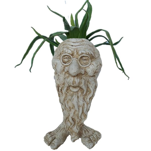 HOMESTYLES 18 in. Grandpa RIP Muggly Face Gaarden Statue Planter Holds 7 in. Pot