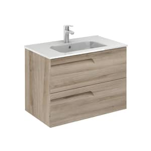 Vitale 32 in. W x 18 in. D Vanity in Nature Beige with Vanity Top in White with White Basin