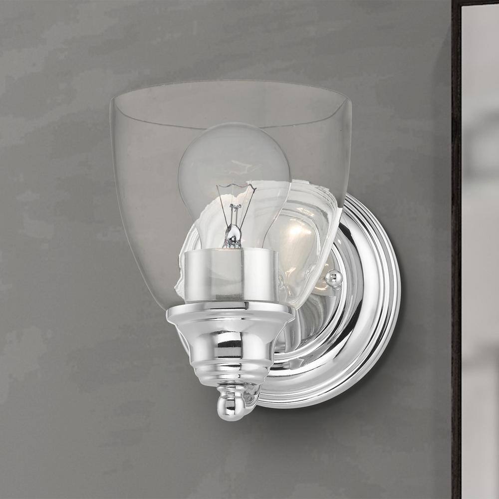 Montgomery Polished Chrome 7'' Transitional Vanity Sconce
