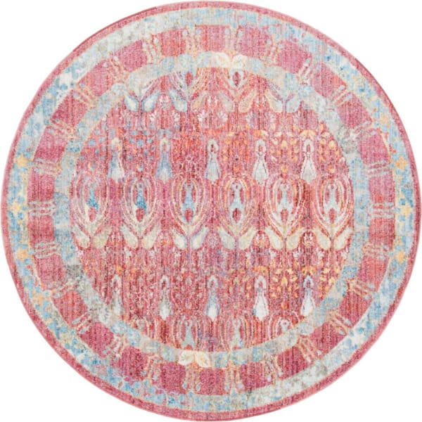Brighton Williamsburg Red 6 ft. x 6 ft. Round Rug