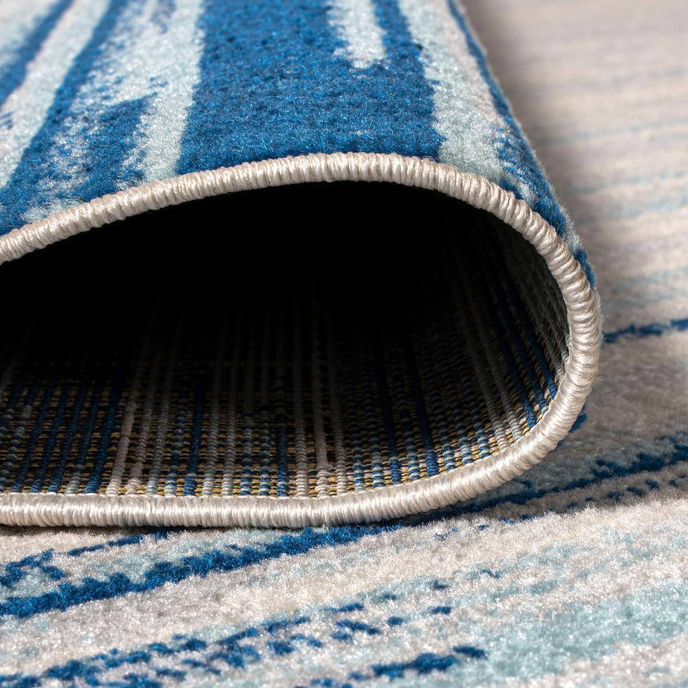 Coastal Stripe Navy & Cream 8' x 10' Synthetic Area Rug