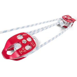 Twin Sheave Block and Tackle 1/2 in. x 100 ft. Twin Sheave Block with Braid Rope 30-35KN 6600-7705 lbs. Trailer Kit
