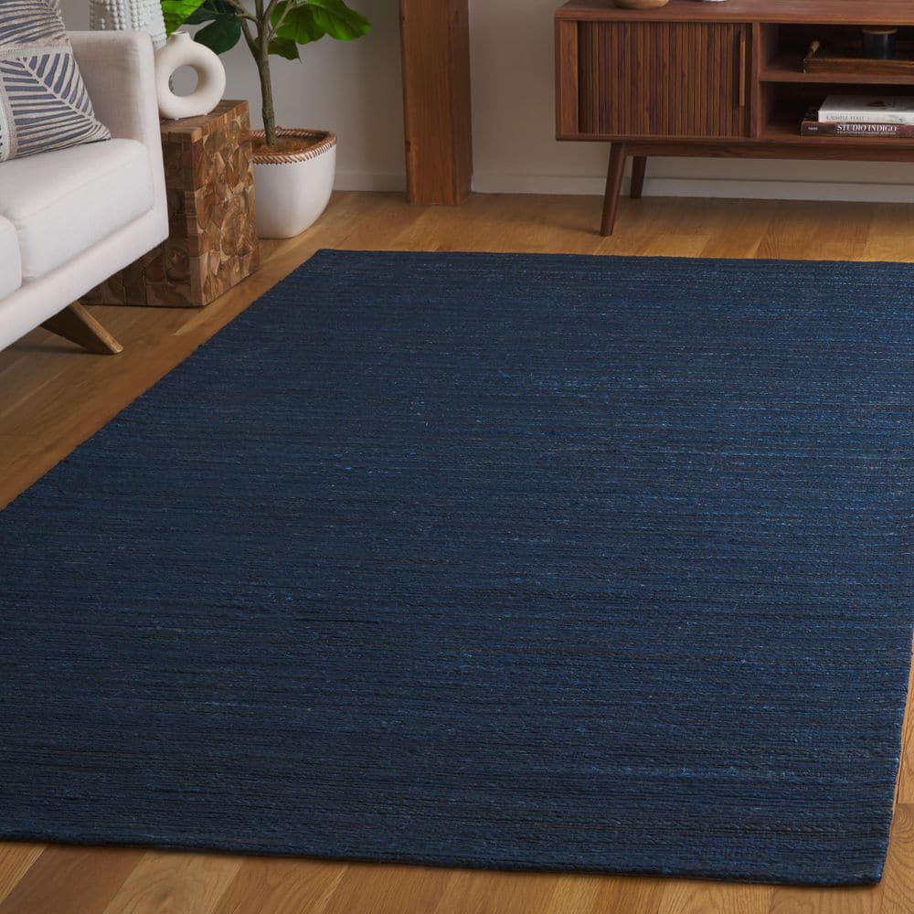 Cape Cod 6 ft. x 6 ft. Square Navy Solid Color Striped Area Rug price history on PriceWatchPro