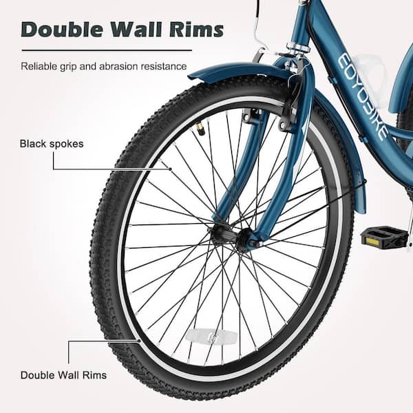 MOONCOOL Adult Tricycle 3-Wheel Bike 24 in. Seat Adjustable Trike