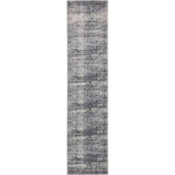 Chateau Collection Area Rug - Jefferson (3 ft. 1 in. x 13 ft. 1 in. Runner Blue Gray/Beige)