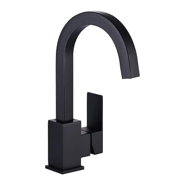 ARCORA Single Handle Stainless Steel Bar Faucet Deckplate Not Included in Matte Black