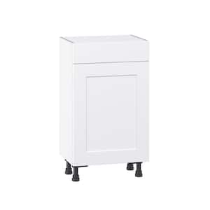 Wallace Painted Warm White Shaker Assembled Shallow Base Cabinet with a Drawer (18 in. W x 34.5 in. H x 14 in. D)