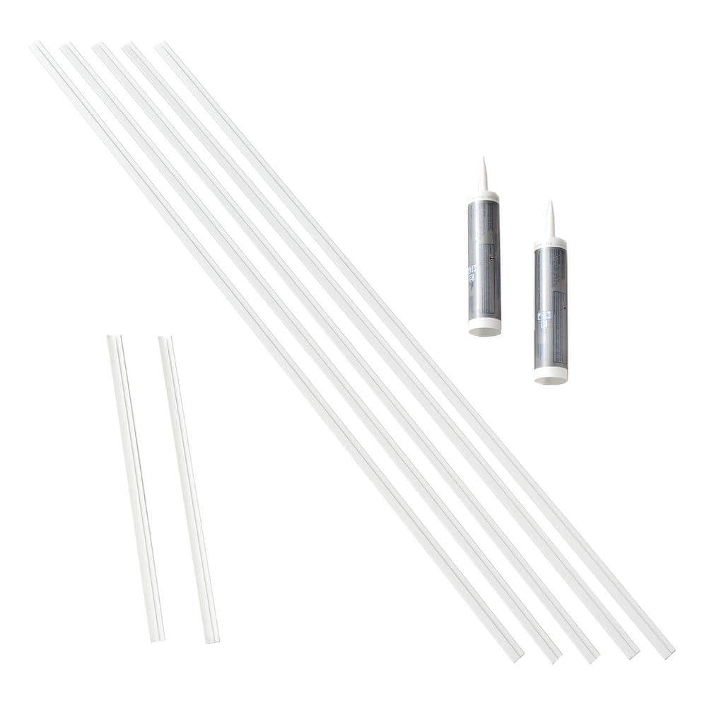 Matte White 47 in. Vinyl Backsplash Accessory Kit (5-Pack) price history on PriceWatchPro