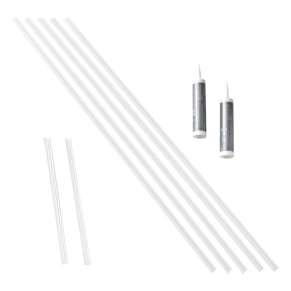 Matte White 47 in. Vinyl Backsplash Accessory Kit (5-Pack)