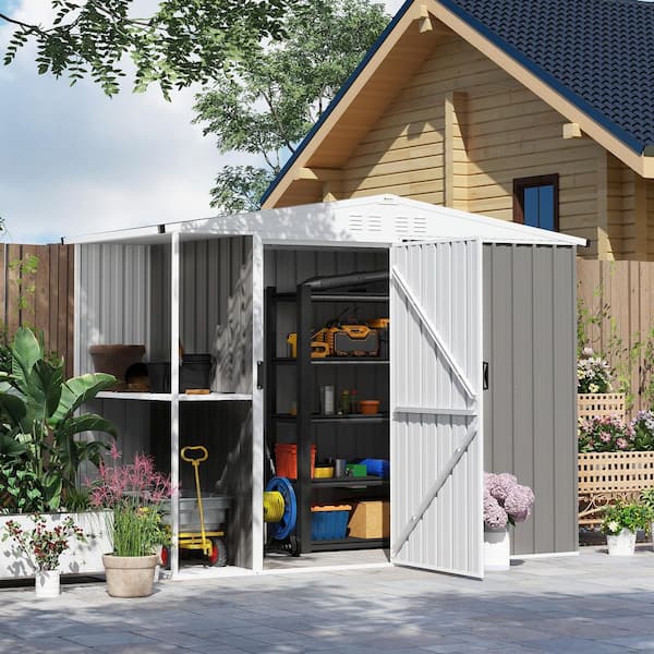 Outsunny 8 ft. x 4 ft. Garden Storage Shed, Outdoor Metal