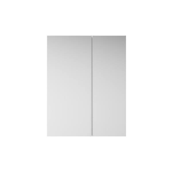 RO 28.01 in. W x 36 in. H Rectangular Surface or Recessed Mount Chrome Aluminum Medicine Cabinet with Mirror